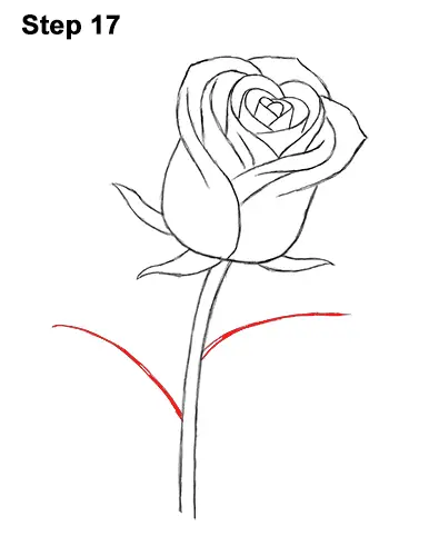 Digital Graphic Coloured Pencil Rose Sketch · Creative Fabrica